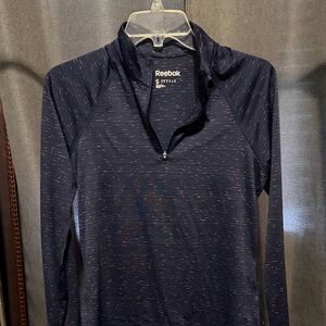 Reebok Women's Speckled Navy Long Sleeve Quarter Zip